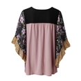thumbnail image 4 of Huaizzzy Femmes Mode Manches Chauve-Souris Agencement de Couleurs Imprimé Léopard Floral T-Shirt à Manches Mi-Longues T-Shirts à Manches Longues pour Femmes T-Shirts Graphiques pour Femmes Chemises pour Femme Chemises d'Été Cache la Sueur Col Roulé, 4 of 5