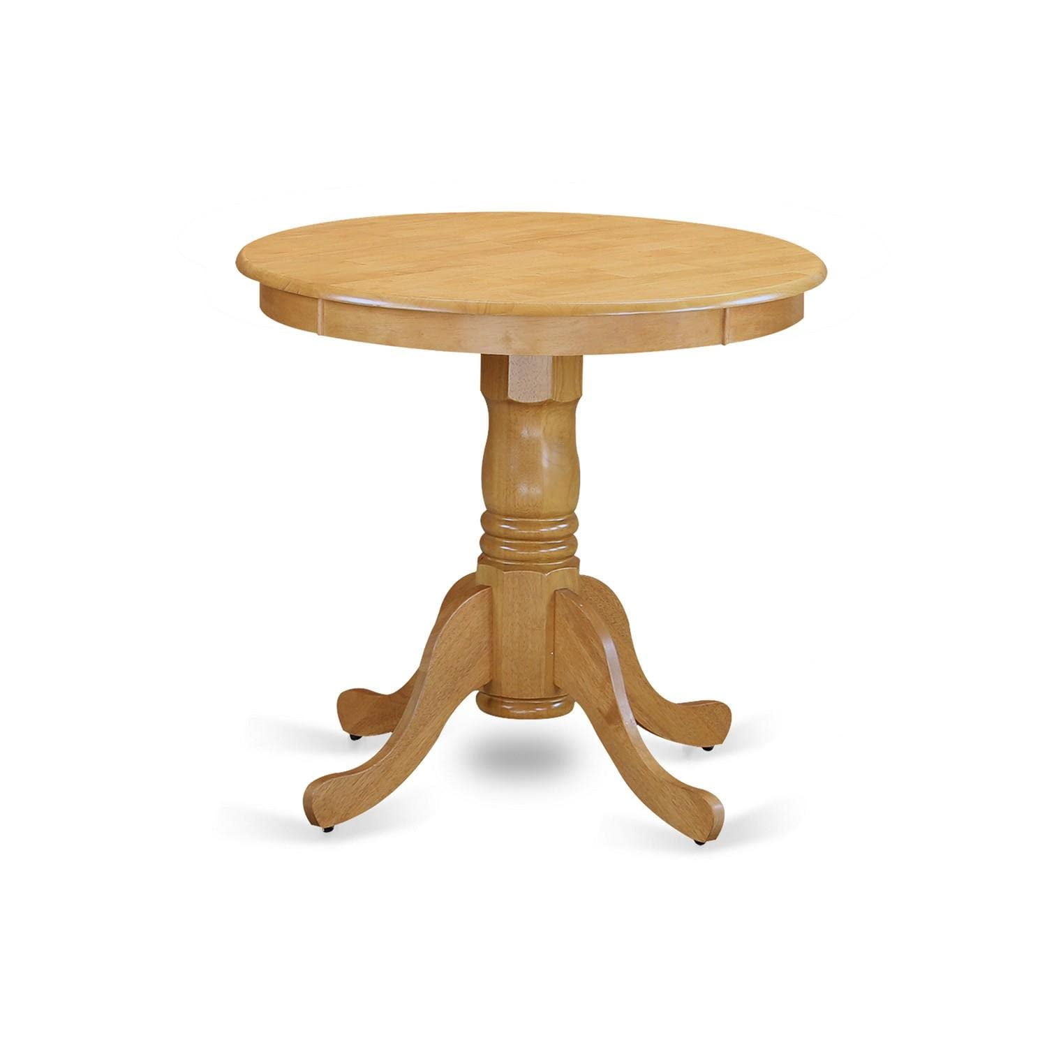 East West Furniture EMT TP Edan Dining Table Made of Rubber Wood, 30 Inch Round, Oak Finish