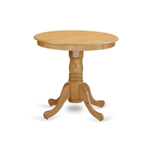 East West Furniture EMT TP Edan Dining Table Made of Rubber Wood, 30 Inch Round, Oak Finish