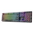 thumbnail image 1 of Redragon Clavier de Machine à Écrire Sans Fil, Clavier de Jeu Mécanique, Bluetooth/2,4 GHz/fil, Rétroéclairage DEL RVB, Rechargeable, Commutateur Bleu - Clic, Panneau en Métal Solide, Touches Rondes, Noir, 1 of 7