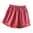 thumbnail image 3 of Yuyuzo 2 PC Athletic Shorts for Women Drawstring High Waisted Gym Shorts Solid Color Sport Shorts, 3 of 3