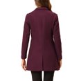 thumbnail image 3 of INSPIRE CHIC Manteau Long Classique pour Femme à Revers Cranté Manches Longues P Violacé, 3 of 7