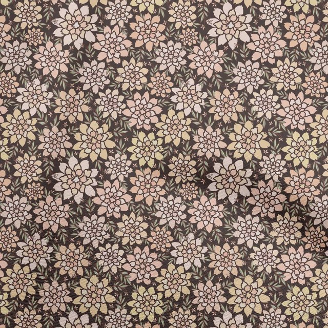 oneOone Rayon Brown Fabric Floral Retro Craft Projects Decor Fabric Printed By The Yard 56 Inch Wide