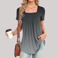 thumbnail image 2 of Pompotops Femmes Mode Imprimé Décontracté Col en V Manches Courtes T-Shirt Ample Blouse Hauts, 2 of 6