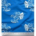 thumbnail image 1 of Soimoi Japan Crepe Satin Fabric Leaves & Floral Artistic Print Fabric by Yard 42 Inch Wide, 1 of 5