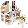 thumbnail image 1 of Costway Pretend Grocery Store Playset with Shopping Cart Checkout Counter Cash Register, 1 of 10