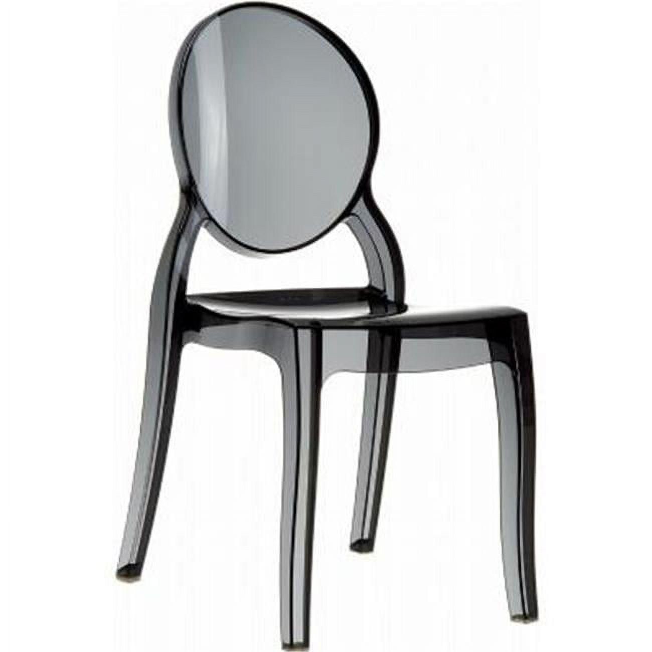 Siesta Elizabeth Chaises de Salle à Manger en Polycarbonate, Noir Transparent (Ensemble de 2)