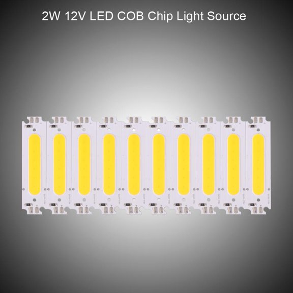 Ccdes COB Chip Light Source,10Pcs 12V 2W COB Chip Light Source Fits for DIY LED Lamp Lighting Fixtures Car Lights