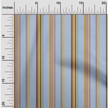 oneOone Tissu Jersey en Viscose Tissu à Imprimé Rayures Multicolores au Mètre 60 Pouces de Large