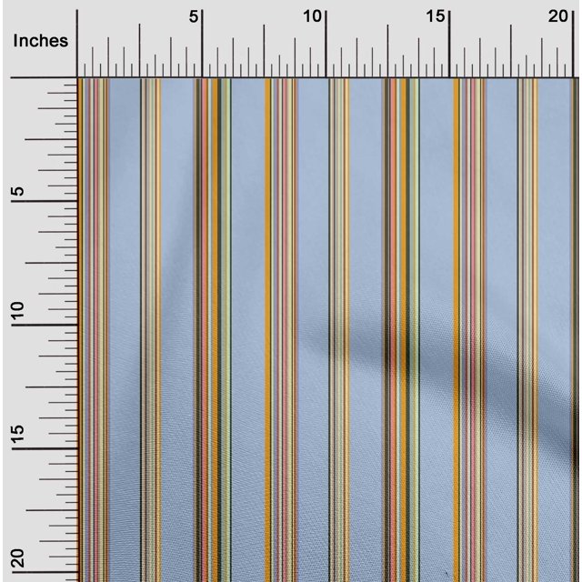 oneOone Viscose Chiffon Fabric Multicolor Stripe Printed Craft Fabric BTY 42 Inch Wide