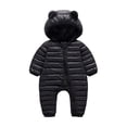 thumbnail image 1 of MeetoTime Baby Clothes Jumpsuits Hooded Solid Color Fall Winter Down Padded Newborn Infant Rompers Crawling Clothes, 1 of 3