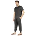 thumbnail image 3 of Inkmeso Ensemble de Pyjama Uni pour Hommes, Manches Courtes, Vêtement de Nuit à Col Rond, Ensemble de Pj, 3 of 7