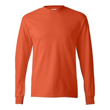 Hanes T-Shirt à Manches Longues pour Hommes Sans Étiquette - Meilleur Vendeur, 3TG, Orange