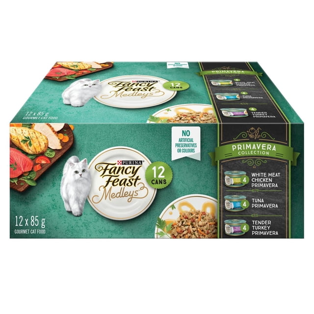 Fancy Feast Medleys Primavera Gravy Collection Variety Pack, Wet Cat Food 85 g x 12