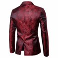 thumbnail image 4 of Men's Court Style Dark Grain Design One-Button Slim Suit Top, 4 of 4