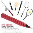 thumbnail image 2 of 5-Pack Black PU+EVA Racket Overgrip Tape with Design, 110cm Length Sweat-Absorbent Grip Band, Includes 5 Adhesive Tapes for Tennis/Badminton Rackets, 2 of 6