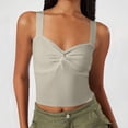 thumbnail image 2 of Timegard Going out Tank Top for Women Ruched V Neck Slim Comfy Knit Tee Sleeveless Top Solid Color, 2 of 5