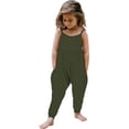 thumbnail image 2 of FAIWAD Kids Girls Summer Jumpsuits Spaghetti Strap Sleeveless Baggy Causal Rompers with Pockets, 2 of 5
