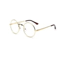 thumbnail image 1 of relayinert Unisex Korean Vintage Eyeglasses Round Metal Frame Spectacles Clear Lens Eye Glasses Accessory, 1 of 8
