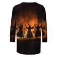 thumbnail image 5 of WZXFASHION 2025 T-Shirts d'Halloween pour Femmes Manches 3/4 T-Shirts Graphiques de Sorcière Hauts de Festival Chandails à Col Rond Chandails Amusants Économies du Printemps Liquidation T-shirt à Manches Longues pour Femmes, 5 of 5