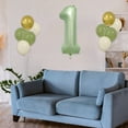 thumbnail image 4 of XYAIYT Set of Aluminum Foil Digital Balloons Holiday Birthday Party Decoration with Number Regular Balloons,Includes Ribbon Straw for Customizable Party Arrangements Celebrations,Green, 4 of 7