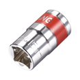 thumbnail image 1 of Unique Bargains 1/2-Inch Drive by 15mm Shallow Socket w Red Band, Cr-V, 6-Point, Metric, 1 of 4