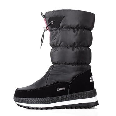 Kcodviy Women's Winter Solid Color Womens Snow Boots Size 9 Thick Soled and Fleece Snow Boots Women Size 9W Protective Snow Boots Slip Snow Boots for Women on Boots