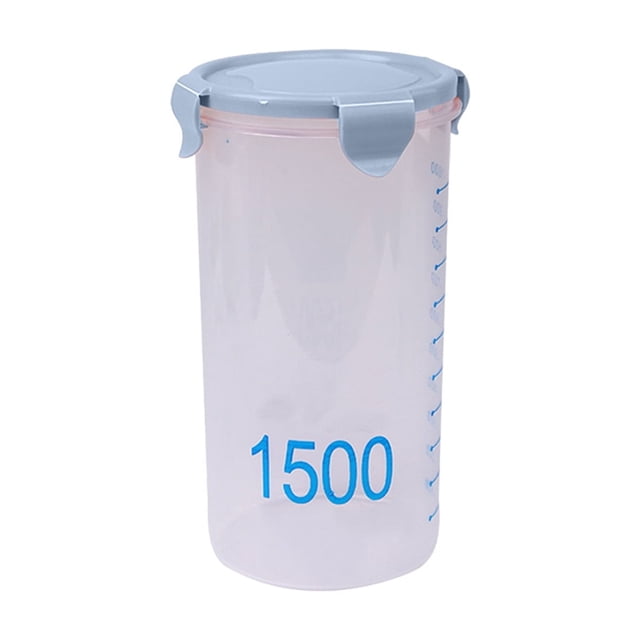 fheaev avec Pots de Rangement Ronds Gradués Pots Scellés Pots en Plastique Cuisine avec Couvercles Pots à Collation Pots de Rangement pour Grains Pots de Rangement Yogourt Fromage Pots à Gâteau