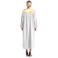 thumbnail image 2 of Raenseen Robe de Choeur Unisexe de Luxe Col en V Manches Longues Robe de Docteur Costume de Juge Robe de Collation des Grades Blanche S, 2 of 7