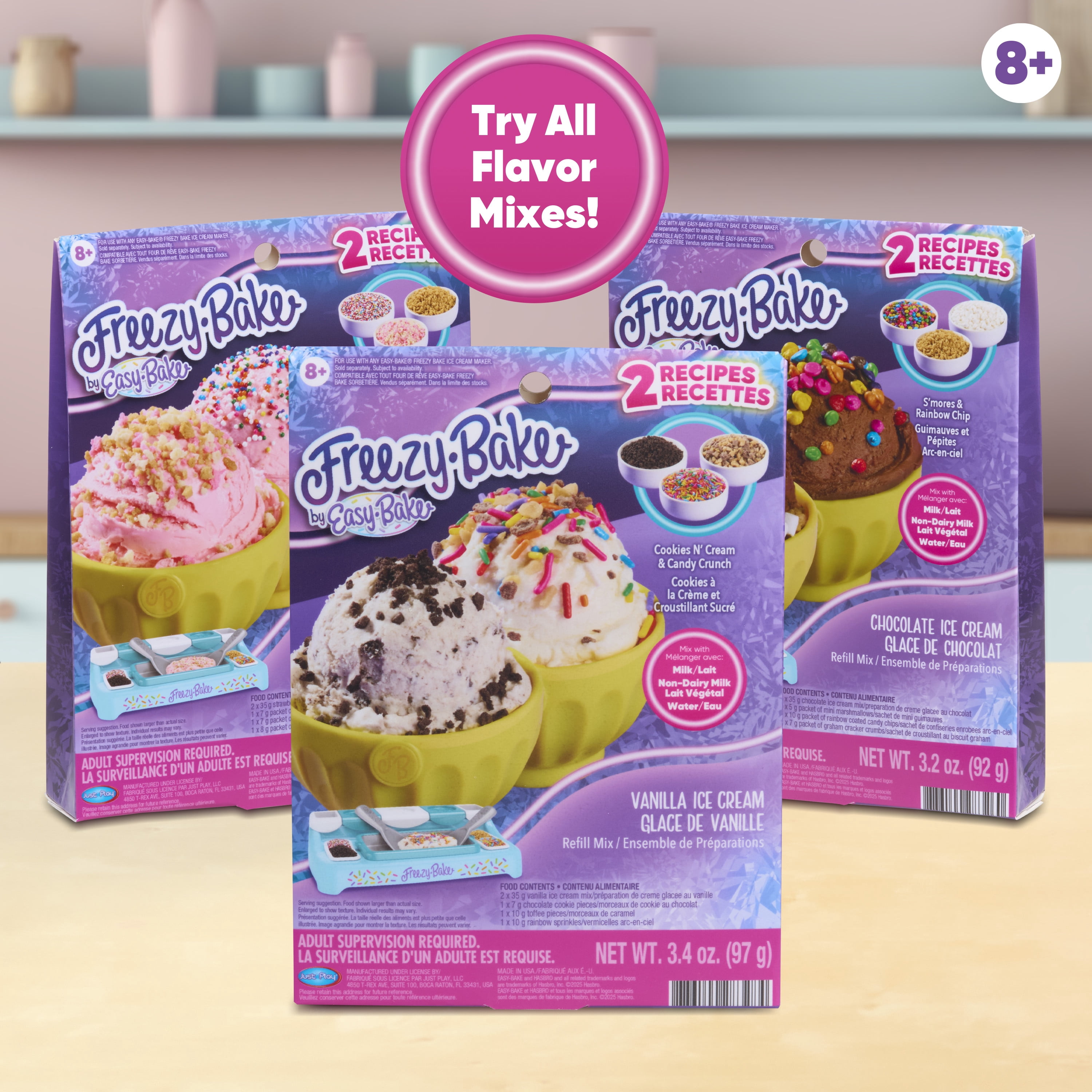 Mélanges à crème glacée aux fraises Freezy-Bake - Shortcake aux fraises et Fraise suprême