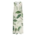 thumbnail image 3 of Ovzne Robes pour Femmes 2025 Robe Robe d'Été Décontractée pour Femmes Dégradé Sans Manches Col en V Longue Robe Robe Grande Taille Liquidation, 3 of 4