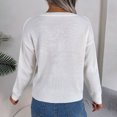 thumbnail image 4 of Fgnfyis Chandails pour Femmes Automne Hiver Imprimé Cœur Manches Longues Col Rond Tricoté Chandail Doux Chaud Col Roulé Décontracté Élégant Blanc G, 4 of 6