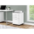 thumbnail image 3 of Monarch Specialties File Cabinet, Rolling Mobile, Storage Drawers, Printer Stand, Office, Work, Laminate, White, Contemporary, Modern, 3 of 4