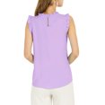 thumbnail image 3 of INSPIRE CHIC Women's Sleeveless Blouse Ruffled Pleated Wear-to-Work Chic Blouse M Lavender, 3 of 8