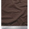 thumbnail image 1 of Soimoi Brown Moss Georgette Fabric Square Geometric Fabric Prints By Yard 42 Inch Wide, 1 of 3
