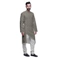 thumbnail image 2 of Atasi Designer Printed Summer Wear Long Kurta With White Pajama Set For Men, 2 of 3