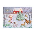 thumbnail image 1 of Christmas Led Canvas Wall Art Snowman With Animals 12X16, 1 of 3