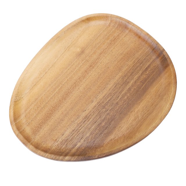 Modern and Personalized Walnut Wood Dinner Plate, Easy Cleaning & Lightweight for Desserts, Snacks, Fruits,Unique Japanese Style, Suitable for Tea, Reusable and