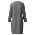 thumbnail image 5 of Pntutb Robe de Mode pour Femmes Robe pour Femmes à Col Rond avec Poches et Boutons Robe Unie à Manches Longues, 5 of 5