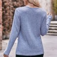 thumbnail image 4 of Timegard Hauts pour Femmes à Côtes à Manches Longues à Encolure Dégagée Chandail à Boutons d'Automne Décontracté Ample Hauts Chandail, 4 of 5