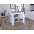 thumbnail image 2 of TUHOME Cala Kitchen Island  Engineered Wood Kitchen Islands in White, 2 of 8