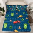 thumbnail image 2 of YST Kids Sheet Set Twin Size Garbage Truck Bed Sheets Set, Cartoon Car Vehicles Sheets For Boys Girls Trash Waste Management Vehicle Bed Set Refuse Classification Top Fitted Sheet, 2 of 5