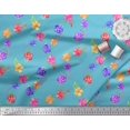 thumbnail image 2 of Soimoi Rayon Fabric Dot,Leaves & Periwinkle Floral Print Fabric by Yard 56 Inch Wide, 2 of 3