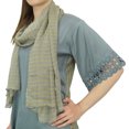 thumbnail image 2 of Bimba Women Designer Gray High Low Straight Kurti Dress With Printed Scarf - 22, 2 of 4
