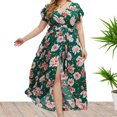 thumbnail image 1 of EGNMCR Robes d'Été Femmes Tendance 2024 Mode Femme Imprimé Grande Taille Col en V Ventilée Sexualité Robe Flottante, 1 of 6