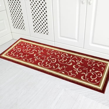 Gloria Tapis de Cuisine Antidérapant Coureur Tapis de Cuisine Tapis Antidérapant pour Plancher de Cuisine avec Endos en Caoutchouc Tapis de Sol pour Entrée et Couloir (2 Pieds x 10 Pieds)