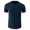 thumbnail image 4 of Besolor Chemises d'Été pour Hommes Col Rond Manches Courtes Hauts Basiques Décontractés Couleur Unie Blouse Sport Tees, 4 of 5