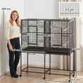 thumbnail image 3 of PawHut 56"H Bird Cage, Rolling Parrot Cage w/ Detachable Rolling Stand, 3 of 10
