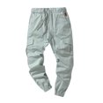thumbnail image 2 of FOCUSNORM Pantalon Cargo Homme Couleur Unie, Coupe Ample Taille à Cordon, 2 of 10
