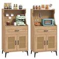 thumbnail image 1 of Gymax 2PCS Coffee Bar Cabinet w/Pegboard Storage Drawer & Shelf Buffet Sideboard, 1 of 10